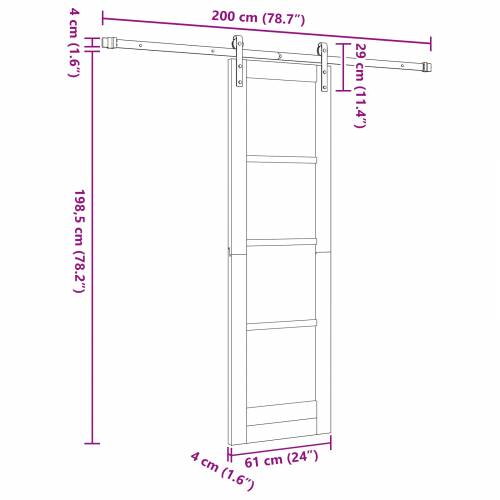 klizna vrata s setom hardvera bijela 61x198.5 cm čvrsto drvo bor Cijena