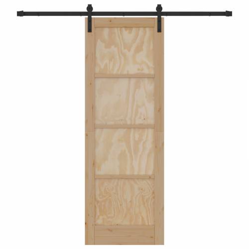 klizna vrata s kompletnim setom hardvera 73.5x211 cm od čvrstog borovog drveta Cijena