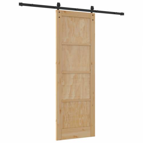 klizna vrata s kompletnim setom hardvera 73.5x211 cm od čvrstog borovog drveta Cijena