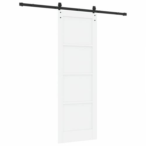 klizna vrata s kompletnom opremom bijela 73.5x211 cm od punog drva bor Cijena