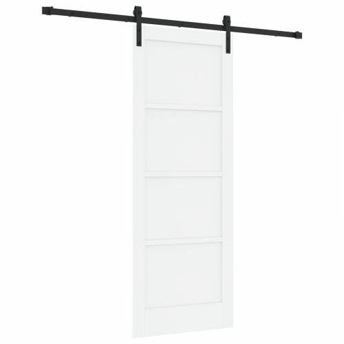 klizna vrata s kompletnim priborom bijela 78x202 cm od punog drva Cijena