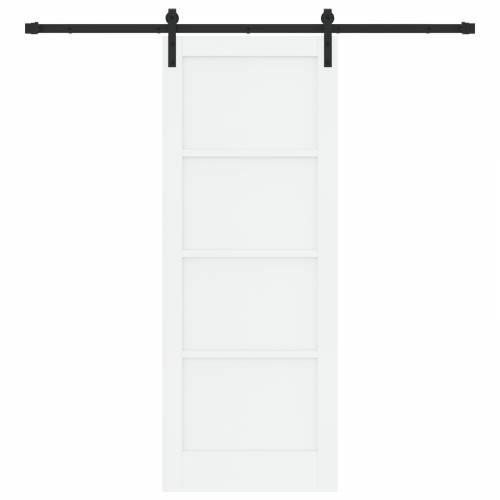 klizna vrata s kompletnim priborom bijela 78x202 cm od punog drva Cijena