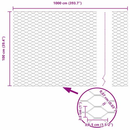 Heksagonalna Ograda Siva 1x10 m Čelik Cijena