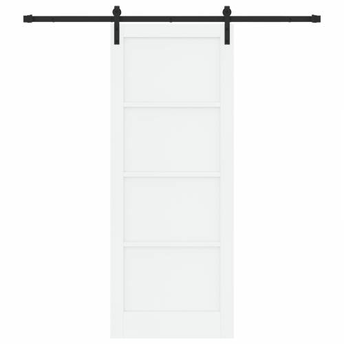 klizna vrata s kompletnim setom bijela 83x211 cm od čvrstog borovog drveta Cijena