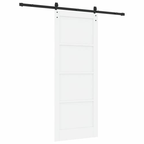 klizna vrata s kompletnim setom bijela 83x211 cm od čvrstog borovog drveta Cijena