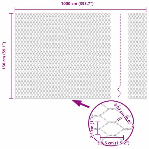 Heksagonalna ograda Siva 1.5x10 m čelik Cijena