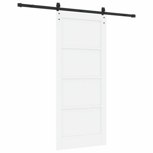 Klizna Vrata s Priborom Bijela 86x198,5 cm od Punog Borovog Drva Cijena