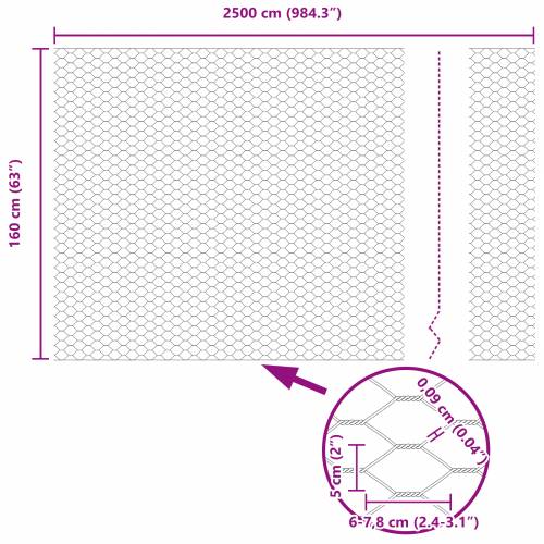 Šesterokutna Ograda Siva 1,6x25 m Čelik Cijena