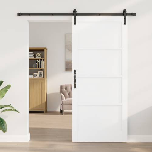 klizna vrata s hardverskim setom bijela 93x211 cm čvrsta drva bora Cijena