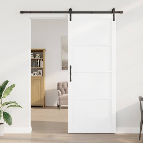klizna vrata s hardverom Bijela 93x232 cm Čvrsto drvo bor Cijena