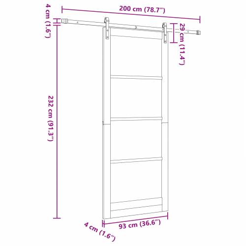 klizna vrata s hardverom Bijela 93x232 cm Čvrsto drvo bor Cijena