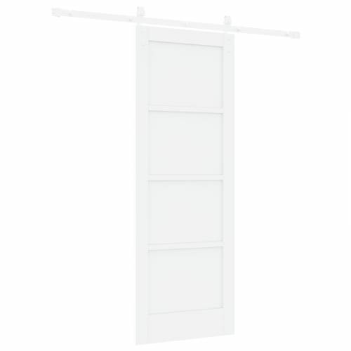 klizna vrata s hardverskim setom bijela 73.5x198.5 cm čvrsto drvo borovina Cijena