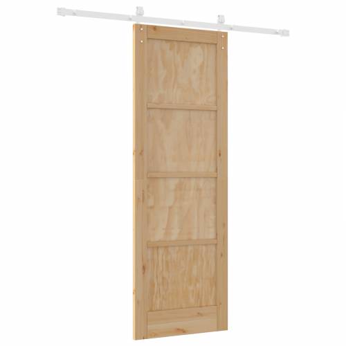 klizna vrata s kompletnim setom 73,5x211 cm od čvrstog drva borovine Cijena