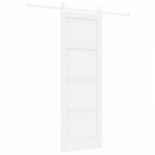 klizna vrata s setom dijelova bijela 73.5x211 cm od punog drva Cijena