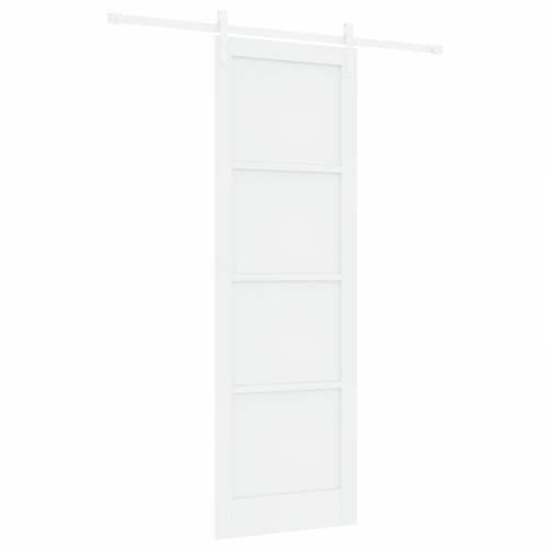 Klizna vrata s opremom Bijela 78x232 cm Čvrsto drvo bor Cijena