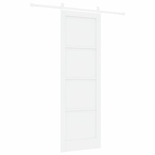 Klizna vrata s opremom Bijela 78x232 cm Čvrsto drvo bor Cijena