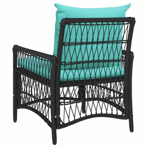 vrtna stolica s jastucima crna 60x70x78 cm poli ratan Cijena
