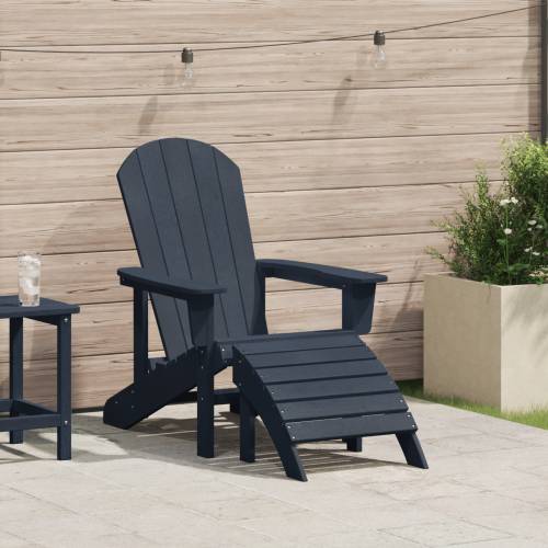 Adirondack stolica s osloncem za noge Mornarska plava HDPE Cijena