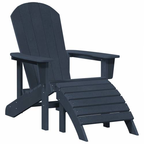 Adirondack stolica s osloncem za noge Mornarska plava HDPE Cijena