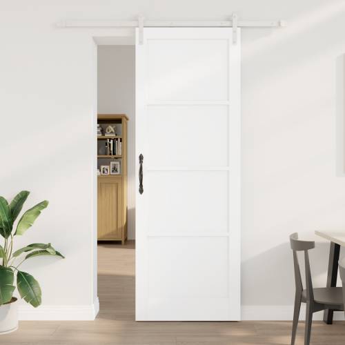 Klizna vrata s setom hardvera bijela 83x232 cm čvrsto drvo bor Cijena