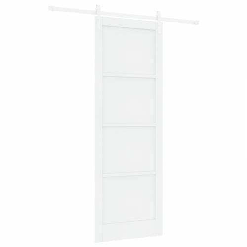 Klizna vrata s setom hardvera bijela 83x232 cm čvrsto drvo bor Cijena