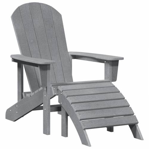 Adirondack stolica s osloncem za noge Svjetlosiva HDPE Cijena