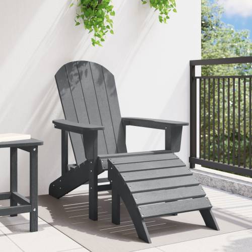 Adirondack stolica s osloncem za noge Svjetlosiva HDPE Cijena