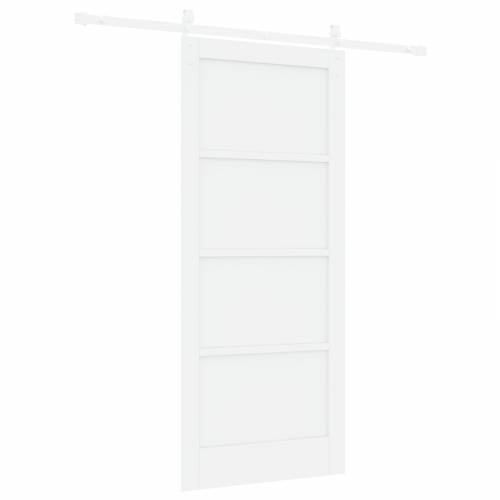 Klizna Vrata s Setom Djelova Bijela 86x198.5 cm Čvrsto Drvo Bor Cijena