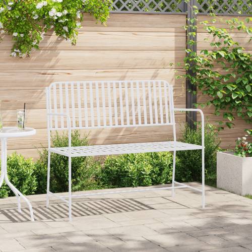 Klupa Bijela Metal 103.5 x 51.5 x 90 cm Izdržljiva Cijena
