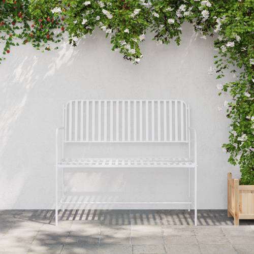 Klupa Bijela Metal 103.5 x 51.5 x 90 cm Izdržljiva Cijena