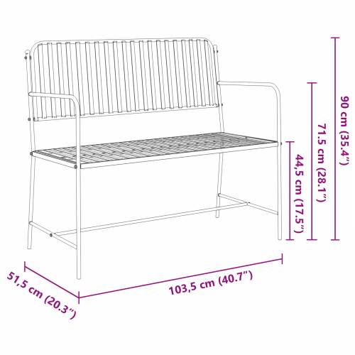 Klupa Bijela Metal 103.5 x 51.5 x 90 cm Izdržljiva Cijena