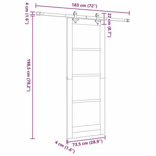 klizna vrata s kompletnim okovom bijela 73.5 x 198.5 cm čvrsti bor Cijena