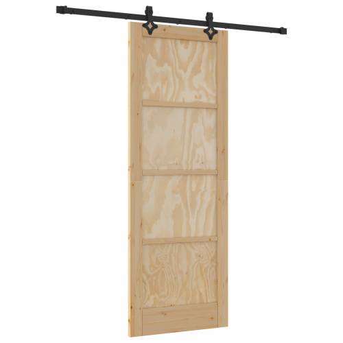 klizna vrata s setom opreme 78x211 cm od čvrstog borovog drveta Cijena