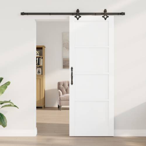 klizna vrata s setom hardvera bijela 78x211 cm od čvrstog bora Cijena
