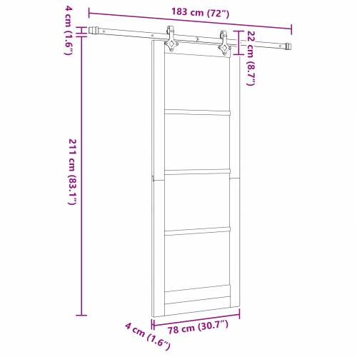 klizna vrata s setom hardvera bijela 78x211 cm od čvrstog bora Cijena