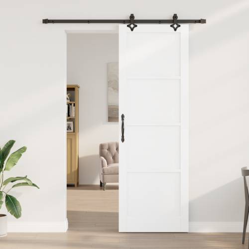 klizna vrata s hardverskim setom Bijela 78x232 cm čvrsto drvo bor Cijena