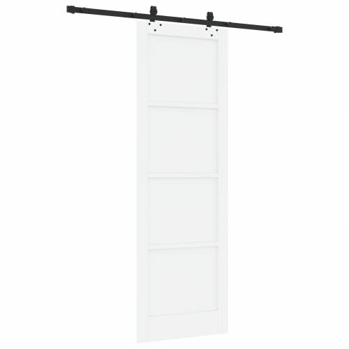 klizna vrata s hardverskim setom Bijela 78x232 cm čvrsto drvo bor Cijena