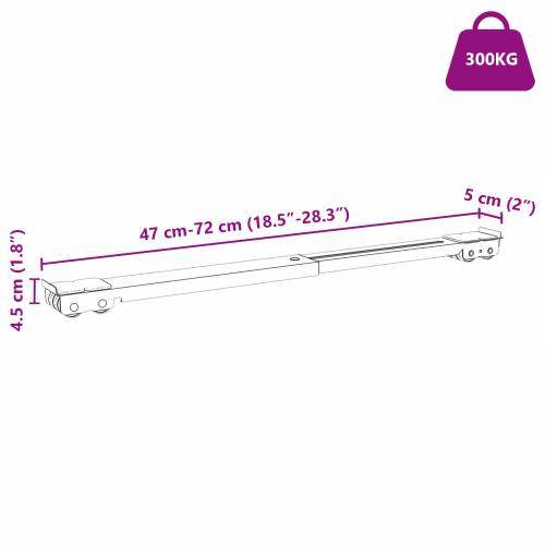 Osnova za perilicu s kotačima 2 kom Duljina 46-71 cm 300 kg Cijena