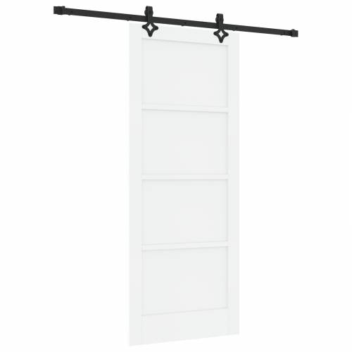 klizna vrata s opremom set Bijela 83x202 cm Čvrsto drvo bor Cijena