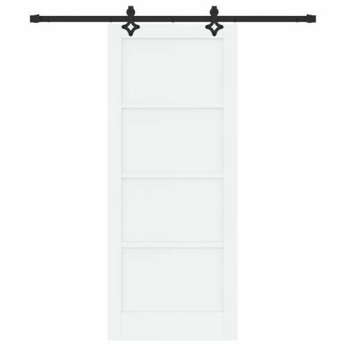 klizna vrata s opremom set Bijela 83x202 cm Čvrsto drvo bor Cijena