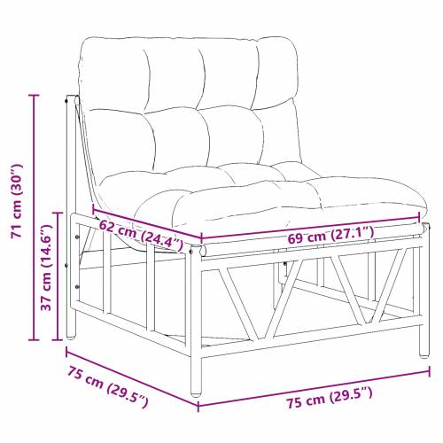 Vrtne opuštajuće stolice 2 kom s jastučićem 60x80x71 cm Čelik Cijena