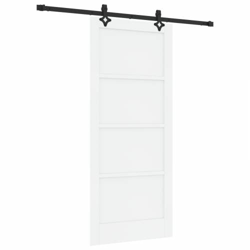 klizna vrata s mehanizmom set bijela 86x198.5 cm čvrsto borovo drvo Cijena