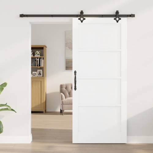 klizna vrata s mehanizmom set bijela 86x198.5 cm čvrsto borovo drvo Cijena