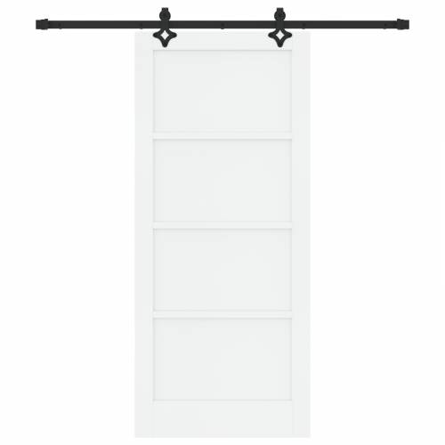 klizna vrata s mehanizmom set bijela 86x198.5 cm čvrsto borovo drvo Cijena