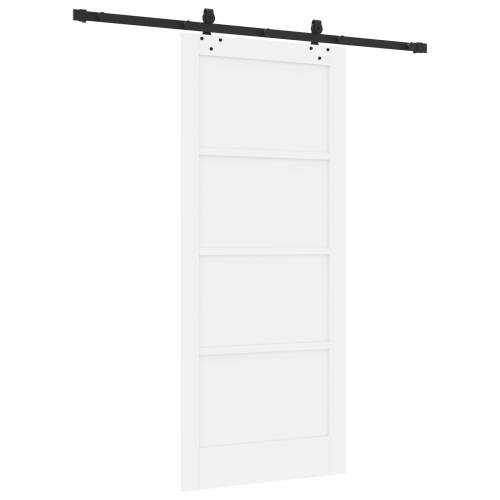klizna vrata s mehanizmom set bijela 86x198.5 cm čvrsto borovo drvo Cijena