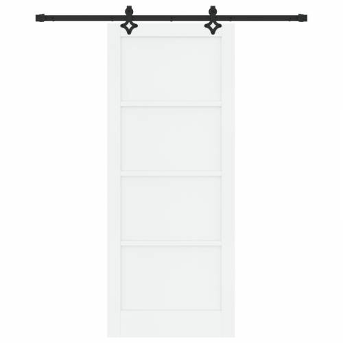 Klizna vrata s priborom Bijela 86x211 cm Čvrsta borovina Cijena