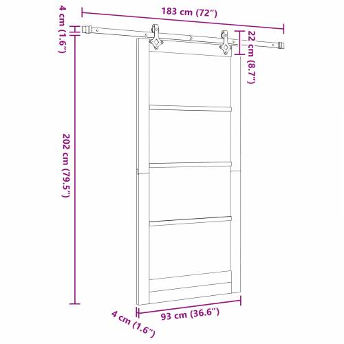 klizna vrata s opremom Set Bijela 93x202 cm Čvrsta drva bora Cijena