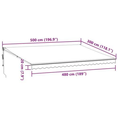 Tenda na automatsko uvlačenje smeđa 500 x 300 cm - Smeđa i bijela 500 x 300 cm 1 Cijena