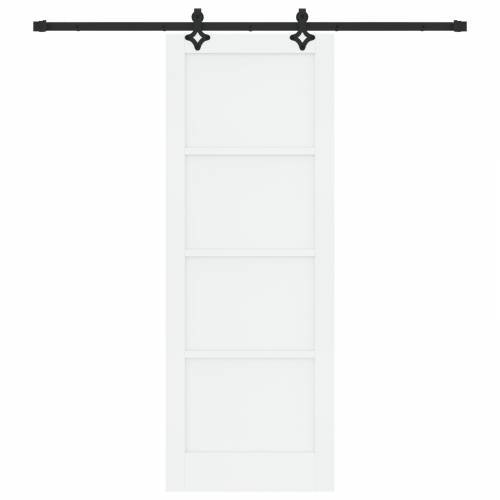 klizna vrata s setom hardvera Bijela 78x211 cm čvrsta drva pinije Cijena