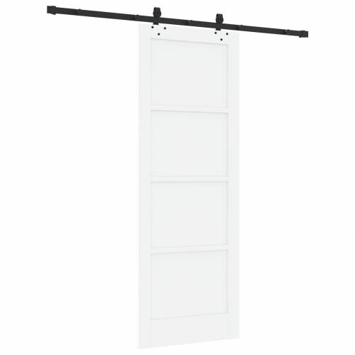 klizna vrata s setom hardvera Bijela 78x211 cm čvrsta drva pinije Cijena
